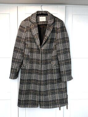 Plaid long coat M/L